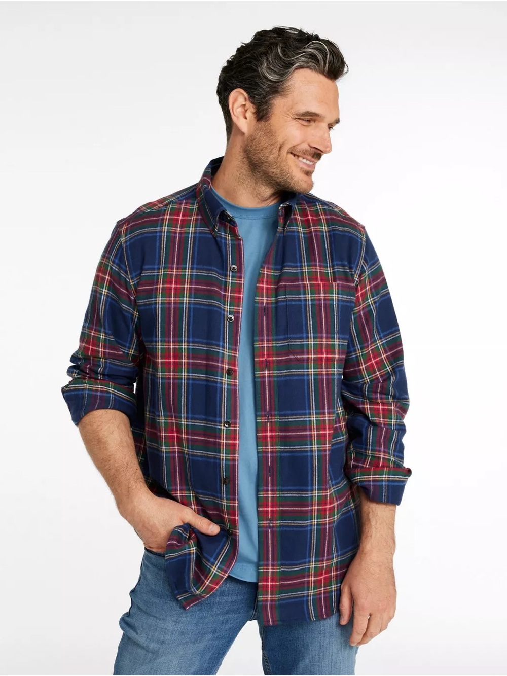 L.L. Bean Men's Blue Plaid Shirt